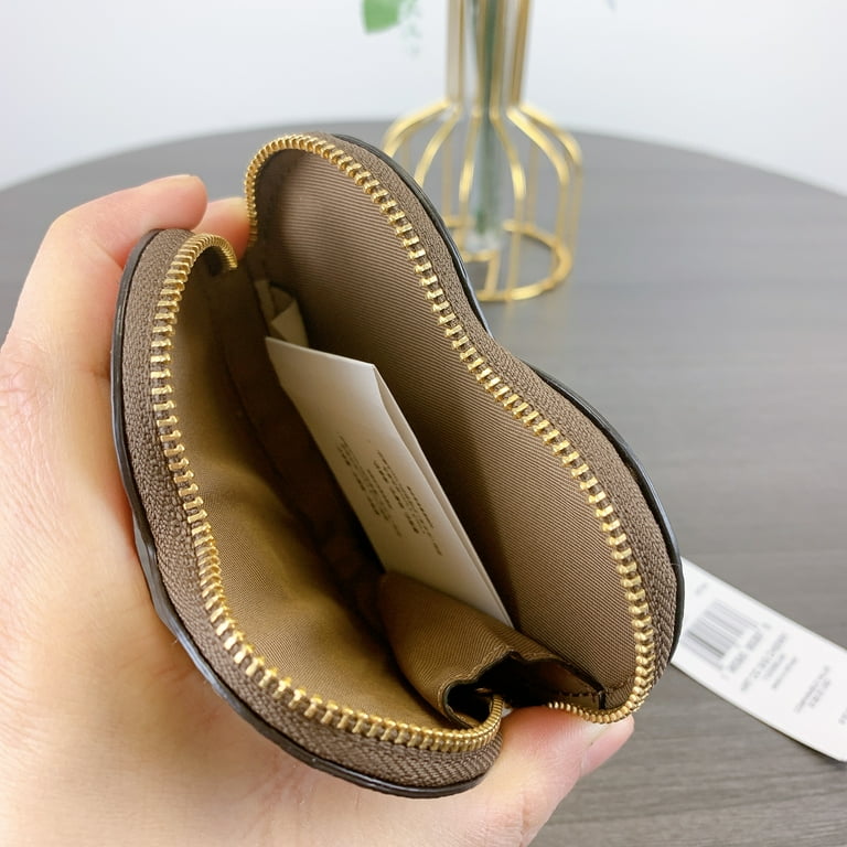 小物 Like new coach signature mini coin case NWT Coach Mini Skinny ID Case Crossgrain Key Ring Coin Case