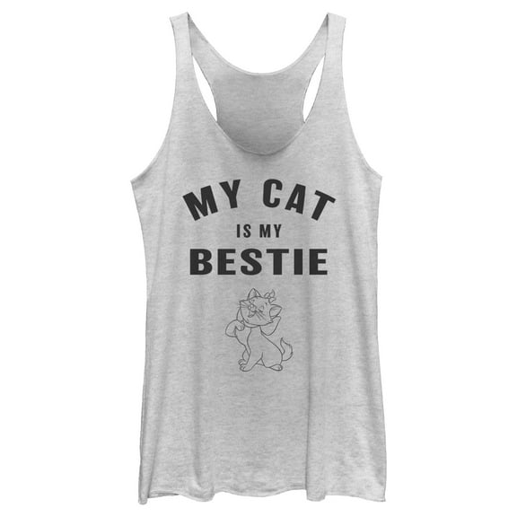 Women's Aristocats Marie My Cat Is My Bestie Racerback Tank Top White Heather X Small