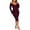 Purple, variant on Sngxgn Women's Sweettheart Neckline Long Sleeve Dress Side Slit Stretch Flare Mini Dress(Purple,L)