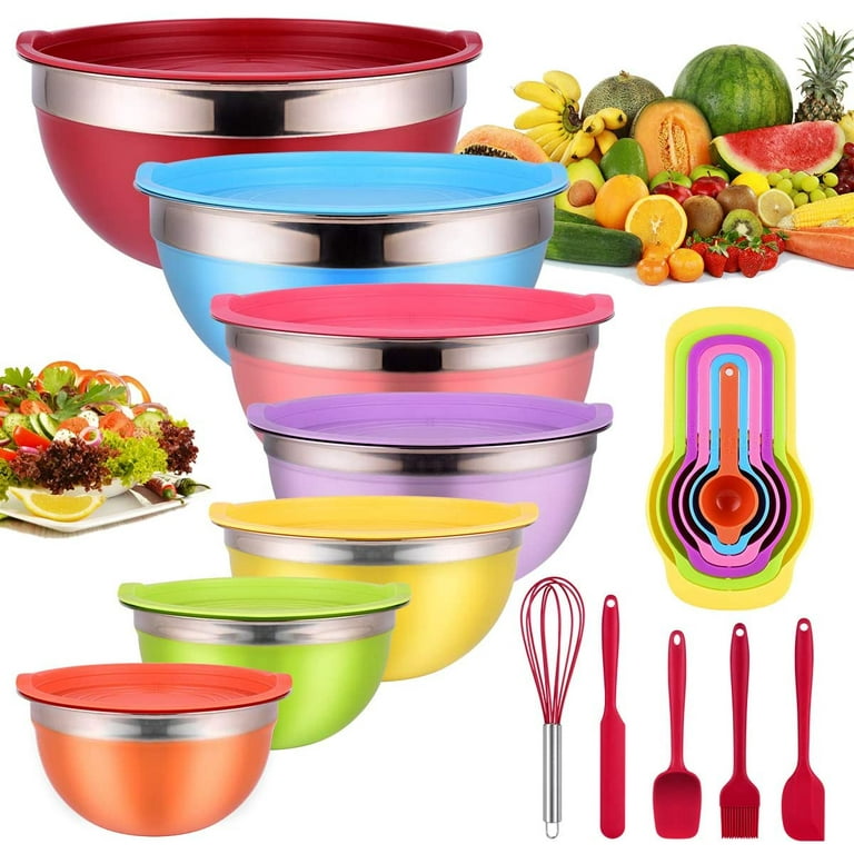 Stainless Steel Bowls for Kids Colorful Mixing Kitchen Bowl Set of 6 