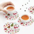 thumbnail image 7 of Fuzoiu Snowflakes Santa Claus Christmas Tree Print Leather Coasters Set,Drink Coasters Set of 6,for Tabletop Protection, Durable PVC Coasters,Home Décor and Housewarming Gift,Round Shape, 7 of 7