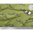 thumbnail image 3 of Soimoi Green Modal Satin Fabric Text & London Bridge Architectural Printed Fabric 1 Yard 42 Inch Wide, 3 of 3