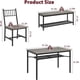 thumbnail image 5 of 4-piece dining set con estante: gris de madera-look mesa, 2 sillas & bench, mdf & iron compact kitchen muebles, 5 of 8