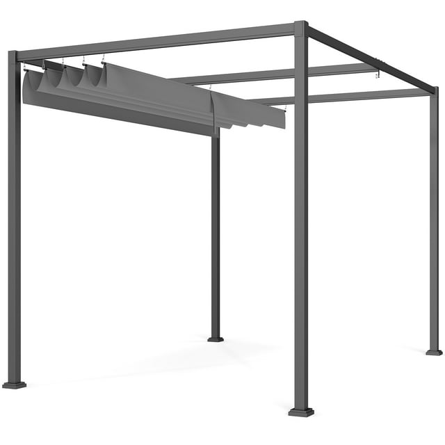 Outsunny Pergola de Patio 10 Pieds x 7 Pieds avec Auvent Rétractable