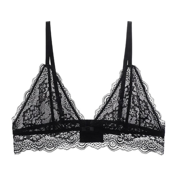Women's Etched in Style Bralette with Extenders Thin Adjustable Strap  Triangle Bralette Lace Bra (with Bras : : Clothing, Shoes &  Accessories