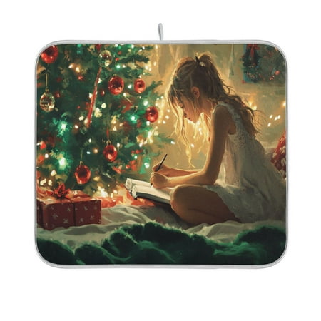 

BZSMCE Dish Drying Mat Painting Girl Design Drying Mats