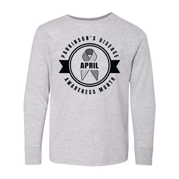 Inktastic April Parkinsons Disease Awareness Month Badge Long Sleeve Youth T-Shirt