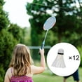 thumbnail image 3 of Enakshi Goose Feather Badminton Shuttlecocks Birdies For Practice & Training | White , Pack Of 12 , Good Hitting And Durability, 3 of 5