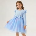 thumbnail image 2 of JCCXIN Girl Dress Girls Long Sleeve Star Printed Dress With Bow Detail Elegant Party Gown For And Autumn Lovely 4-5 Years, 2 of 9
