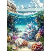 BYGFHLYW 5D Diamond Painting Kits for Adults Beginners, Ocean Shells Diamond Art, DIY Full Round Drill Gem Art Kits for Adults, Home Wall Decor 11.8x15.8 In