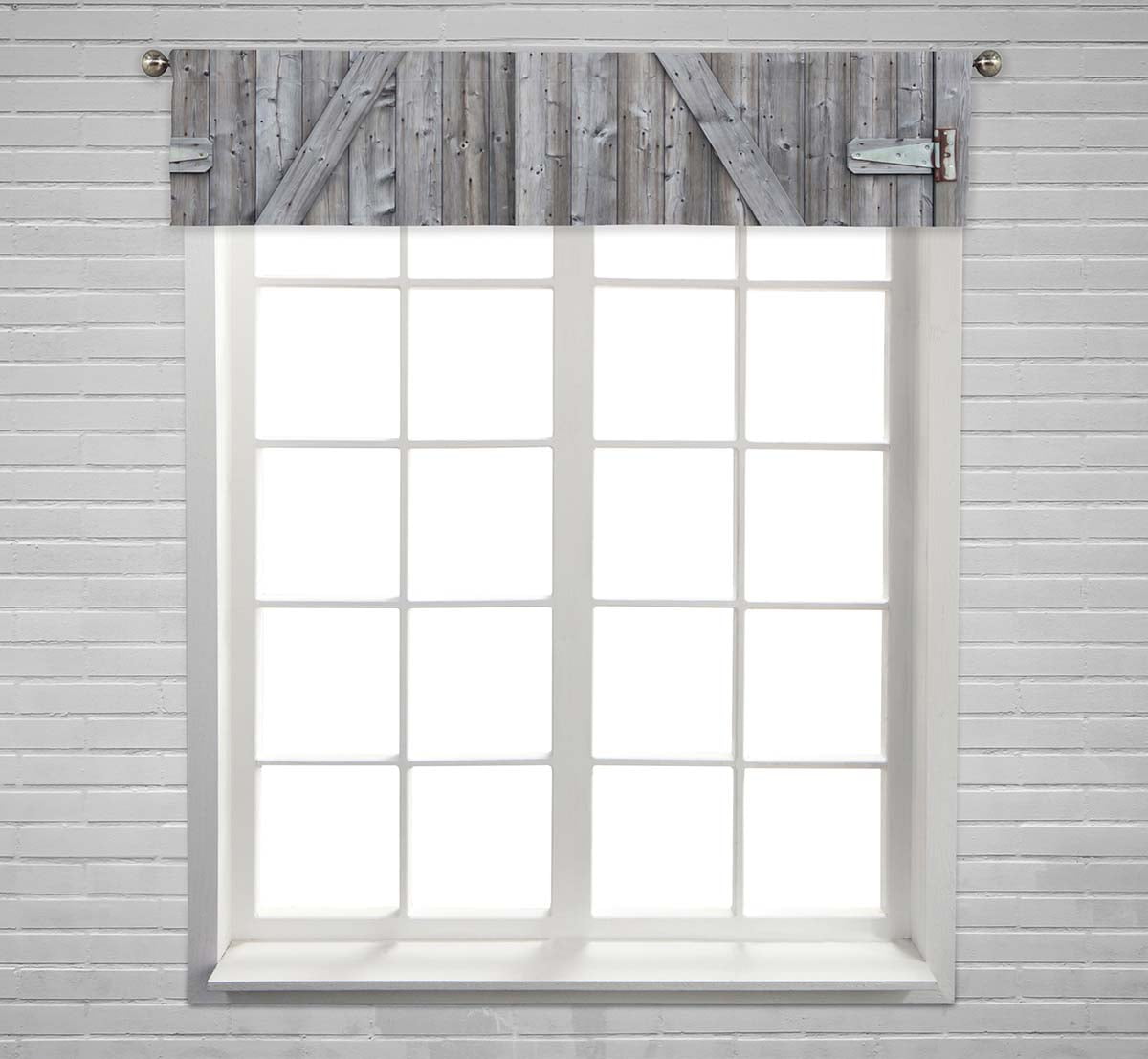 PKQWTM Old grey cedar barn doors Window Curtain Valance Rod Pocket