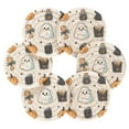 thumbnail image 7 of Yayeee 6 PCS Drink Coasters with Holder Set Woven Absorbent Round Tabletop Hot Pad, Halloween Ghost, 7 of 7