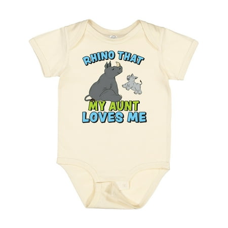 

Inktastic Rhino That My Aunt Loves Me with Cute Rhinos Gift Baby Boy or Baby Girl Bodysuit