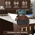 thumbnail image 3 of 80-inch Expandable Kitchen Island with Dining Table, Marble-Grain Countertop with Power Outlet, Mobile Storage Cart with Cabinet & 2 Drawers, Walnut Finish Kitchen Prep Table, 3 of 4