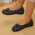 thumbnail image 5 of KIJBLAE Women's Vintage Polka Dot Bow Knot Flats, Low Cut Slip On Lazy Trendy Casual Moccasins Black 38, 5 of 9