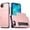 Rose Gold, variant on Protective Phone Wallet Case Cover Housing Sleeve with Builtin Card Slot Compartment and Impact Absorption Everyday Use