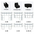 thumbnail image 4 of HONBAY Module d'Ottoman Carré en Velours pour Sofa Sectionnel Modulaire, Repose-Pieds avec Rangement, Noir, 4 of 4
