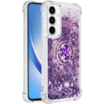 thumbnail image 3 of Compatible with Samsung Galaxy A55 5G Case Glitter Liquid Clear Bling Moving Floating Sparkle with Ring Diamond Kickstand TPU Girly Women Cute Phone Case for Samsung Galaxy A55 5G Purple YBZ, 3 of 14