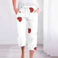 thumbnail image 3 of Pantalones de Mujer Casual Cintura Elástica con Impresión de Pascua, Sueltos Pantalones de Pierna Ancha Recta para Toda la Temporada, 3 of 5