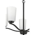 thumbnail image 4 of Progress Lighting Adley 5-Light Chandelier, Matte Black, Etched White Glass Shades, 4 of 15