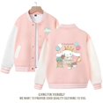 thumbnail image 1 of Sanrios Kawaii Anime Cinnamoroll lindo uniforme de béisbol de dibujos animados para niñas primavera otoño nueva chaqueta superior para niños regalo de cumpleaños, 1 of 4