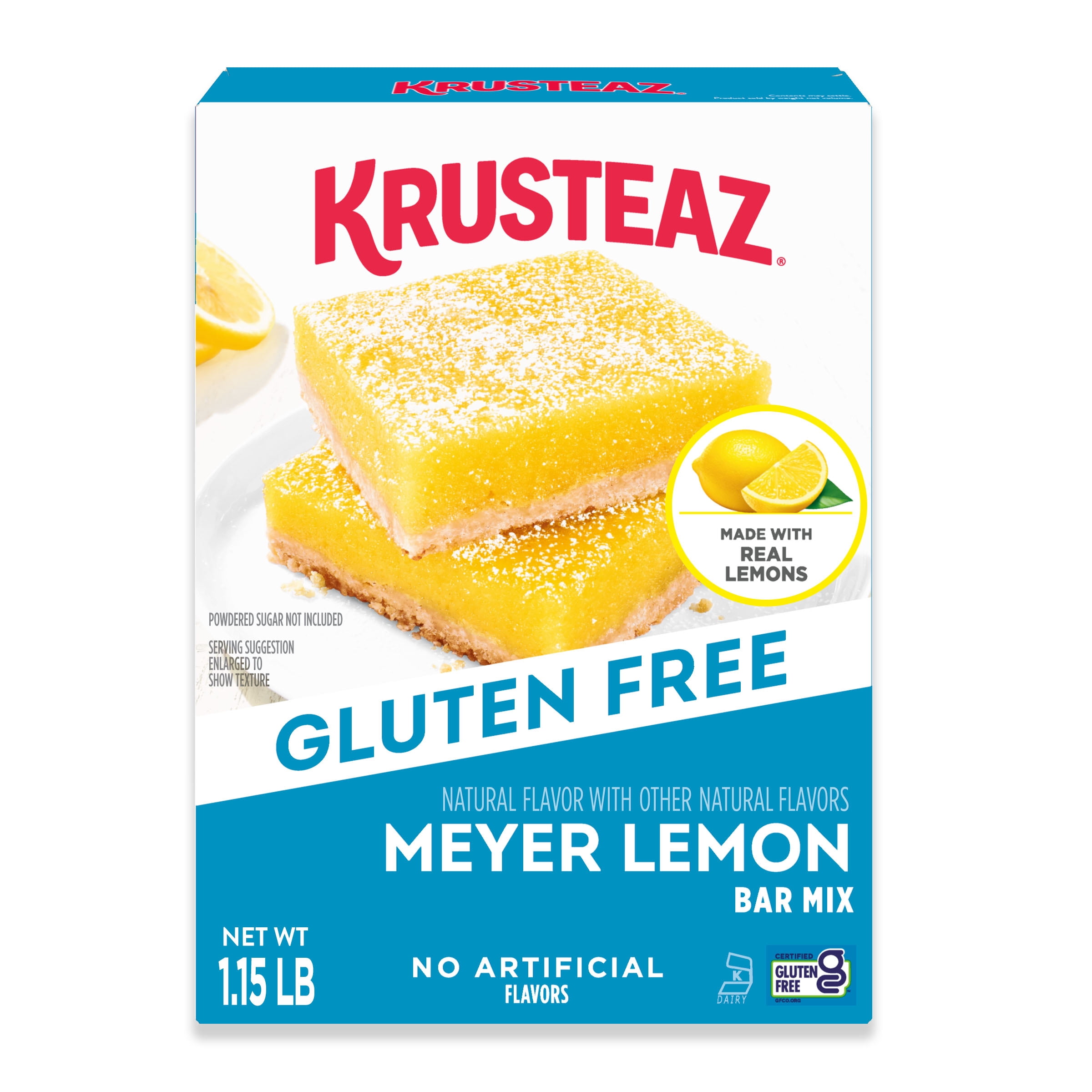 (8 pack) Krusteaz Gluten Free Meyer Lemon Bar Mix, Gluten Free Baking Mix, 18.42 oz Box