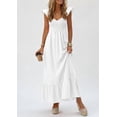 thumbnail image 6 of PRETTYGARDEN Women's Summer Casual Maxi Dresses Cap Sleeve V Neck Smocked Long Pockets Party Sundress Vacation Outfits, 6 of 8