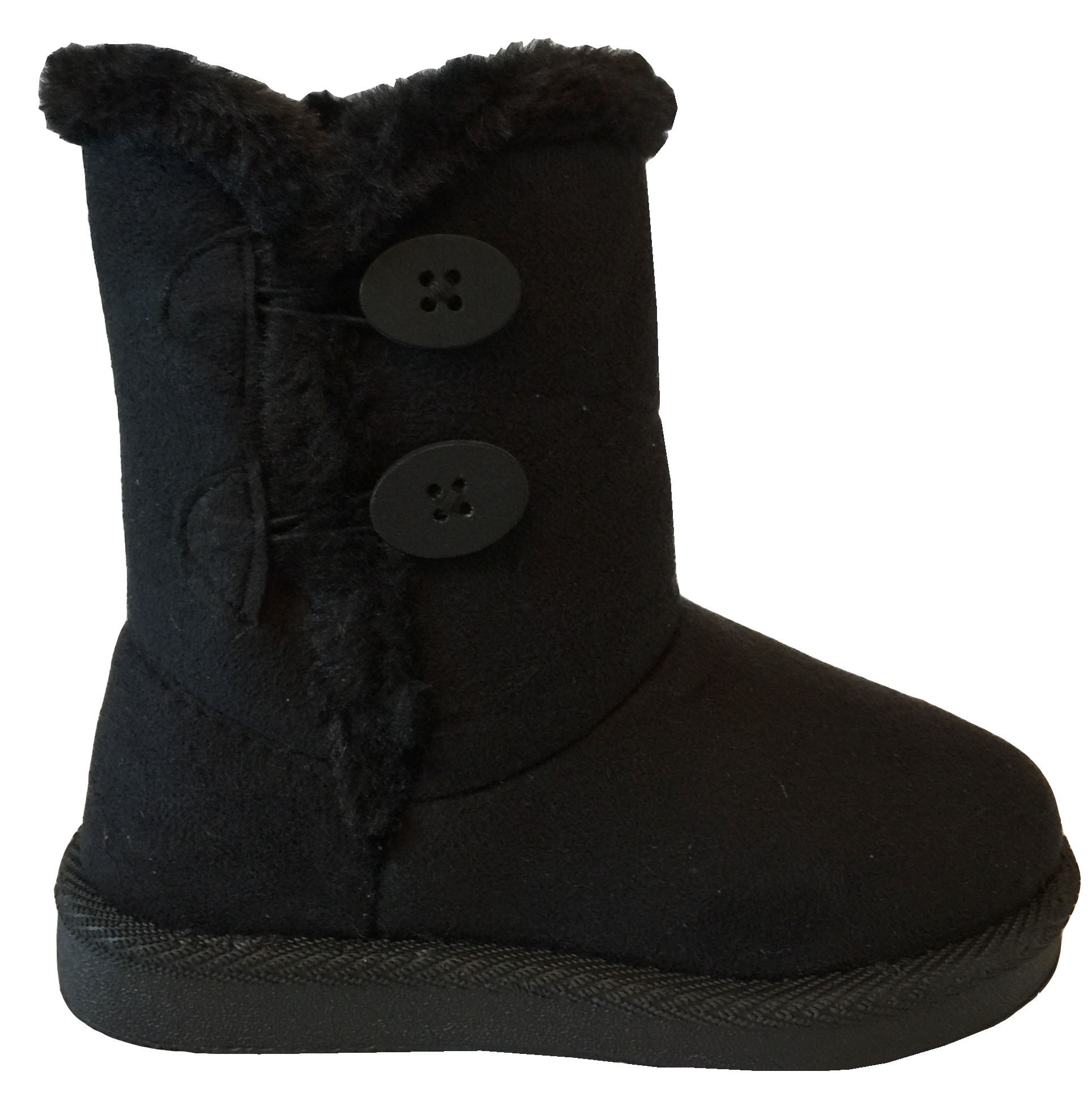 NEW Babys Girls Infant Kids Toddler Flat Winter Fur slouch Boots button