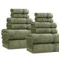 thumbnail image 2 of Superior Egyptian Cotton Absorbent 12-Piece Forest Green Towel Set, 2 of 13