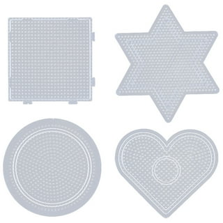  5 mm 6 Pack Fuse Beads Boards Allazone Large Round Square Clear  Plastic Pegboards with 4 PCS White Beads Tweezers, 10 PCS Ironing Paper for  Kids Craft Supplies : Arts, Crafts & Sewing