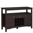 thumbnail image 1 of CoSoTower Modern Kitchen Buffet Bar Cabinet Storage Sideboard Dining Server with Drawer & 12-Bottle Wine Rack for Living Room, Espresso, 1 of 7