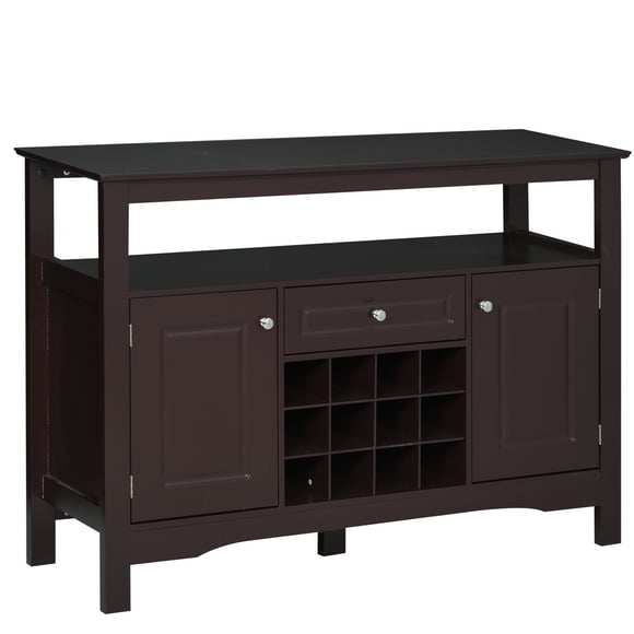 HOMCOM Sideboard Buffet Credenza Storage Cabinet with Drawer Wine Rack