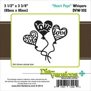Die-Versions Whispers Die, 3.5-Inch by 3.375-Inch, Heart Pops Multi-Colored