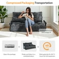 thumbnail image 4 of GOODONE Convertible Floor Sofa,Bean Bag Sofa with Pillows,Multifunctional Lazy Sofa with Pillows,Adult Reading Chair,Suitable for Bedroom or Living Room,DGrey,Loveseat, 4 of 8