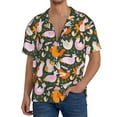 thumbnail image 3 of Sigee Roosters and Chicks Print Men's Shirts Casual Button Down Short Sleeve Summer Beach Shirt Hawaiian Vacation Shirts Tee Shirt-Large, 3 of 7