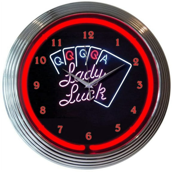 LADY LUCK NEON CLOCK – 8LADYX