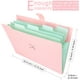 thumbnail image 2 of Carpetas de archivos expandibles FloreceBien con bolsillos tamaño carta/A4, organizador de documentos en forma de acordeón para la escuela y la oficina, paquete de 2, verde y rosa, 2 of 4