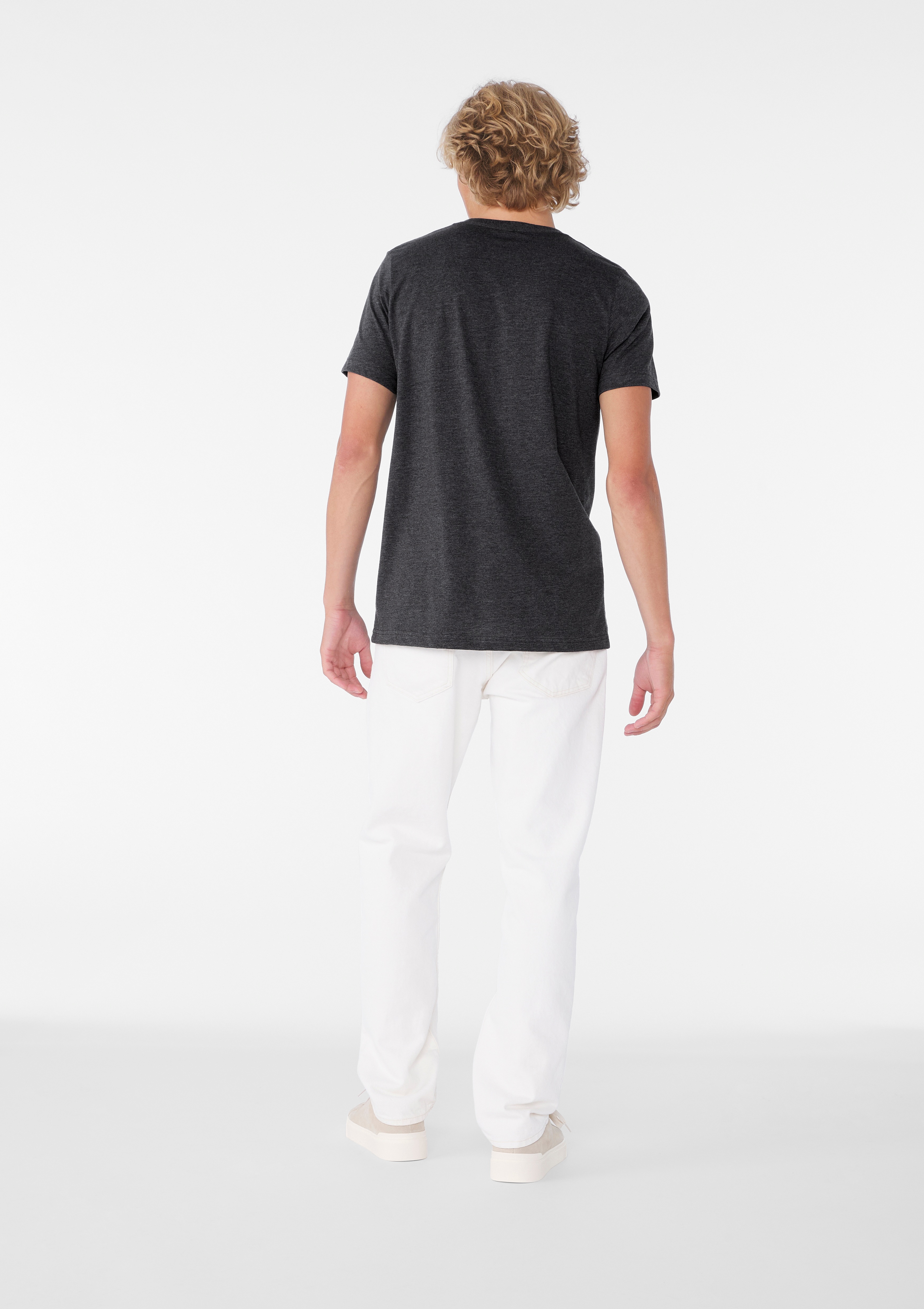 BELLA+CANVAS Adult V Neck Personalized T-Shirt, Create your own Designs, Dark Grey Heather, Medium Unisex