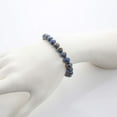 thumbnail image 2 of LTC Designs Light Blue Floral Cloisonné 8mm Beaded Stretch Bracelet, 7.5" for Men and Women, 2 of 5