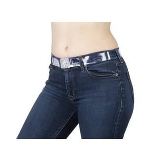 3264 For Women The Original Elastic No-show Belt (large, Denim Blue) Invisibelt Thin Stretchy Waist Denim Blue Belt - Women main image 3