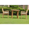 thumbnail image 4 of Teak Dining Set:2 Seater 3 Pc - 36" Round Table And 2 Leveb Stacking Arm Chairs Outdoor Patio Grade-A Teak Wood WholesaleTeak #WMDSLV1, 4 of 4