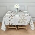 thumbnail image 3 of Light Christmas Snowflake Pattern Square Tablecloth,Waterproof Square Table Cover,Wipeable Spillproof Washable Table Cover for Home Kitchen Party Decor 42"X42"(107x107cm), 3 of 6