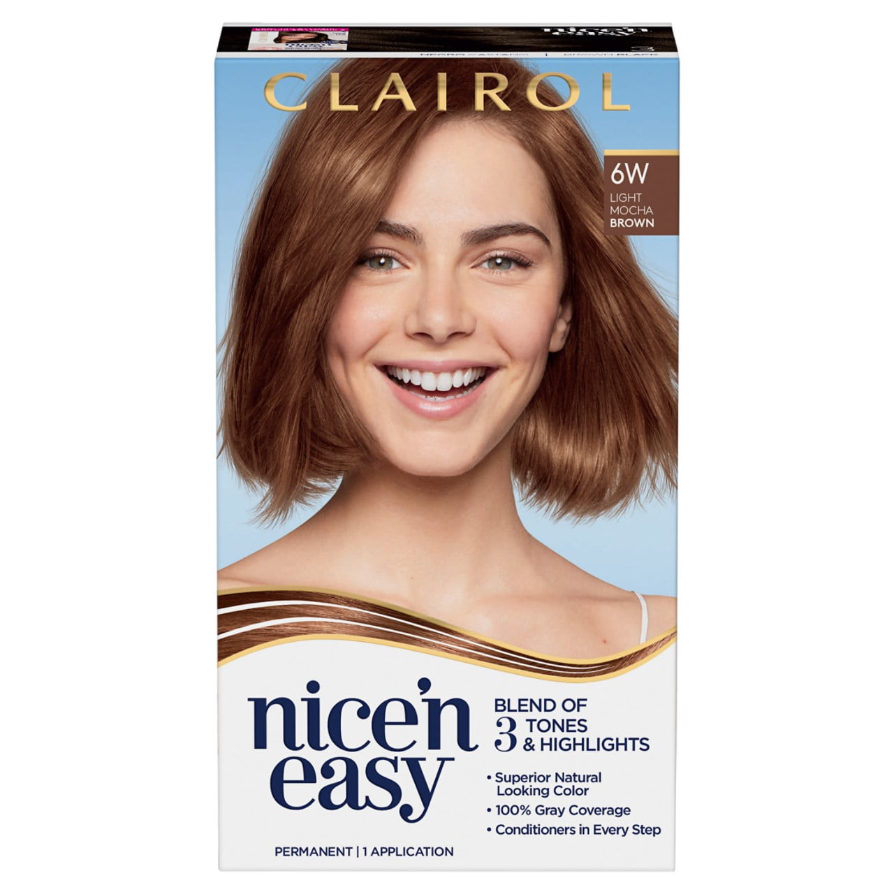Clairol Nice'n Easy Permanent Hair Color Crème 6W Light Mocha Brown, 1