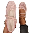 thumbnail image 2 of HTHLVMD Mary Janes, Cross Strap Flats, Breathable Mesh Shoes, Women Dress Flats, Women's Lace Ballet Flats Cross Strap Mesh Breathable Mary Jane Shoes Low Cut Slip-On Dress Flats, Pink 8.5, 2 of 8