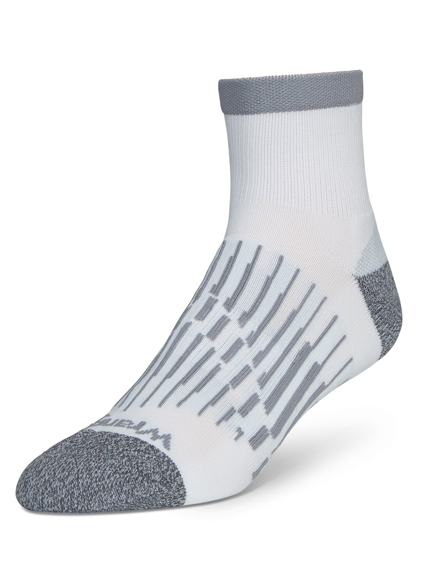 Wrangler Peak Light Compression Ankle Socks for Men, Size 13-15, White/Gray/Black, 6 Pairs