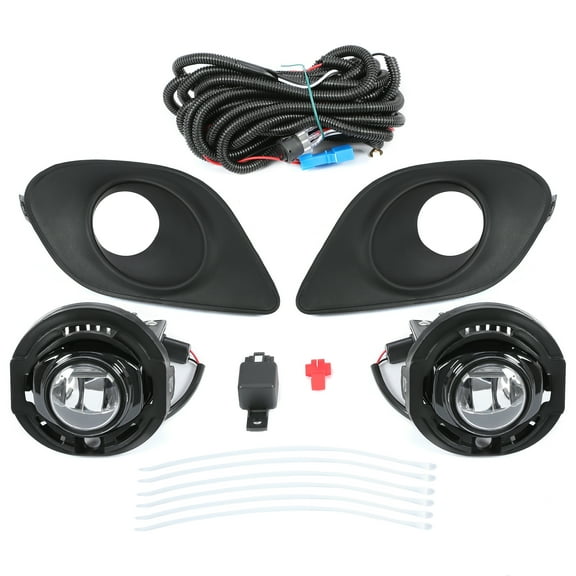Kojem Fog Light Bezel for 2015-2023 Dodge Charger SRT LED Fog Lamp Replacement for 68280429AA 68280428AA Fog Lamp Set with Switch Bezels Wires