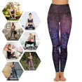 thumbnail image 5 of Women's High Waisted Yoga Leggings with Pockets，Marble Texture，Tummy Control Non See Through Workout Athletic Running Yoga Pants, 5 of 6