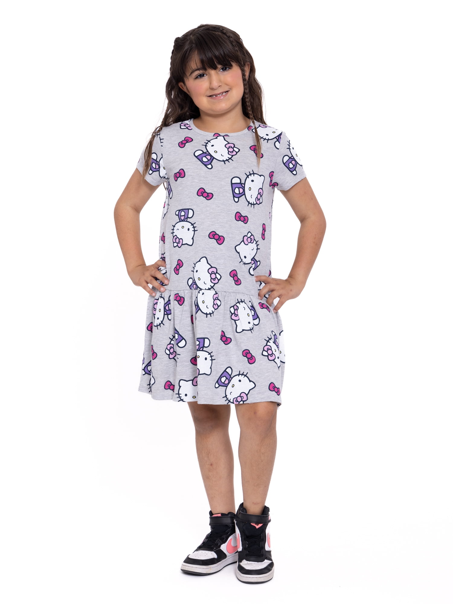 Hello Kitty Girls Short Sleeve Dress, Sizes 4-12