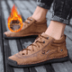 thumbnail image 5 of Botas cortas de punta alta hechas a mano para hombre, botas para exteriores con forro polar, talla grande, 5 of 6