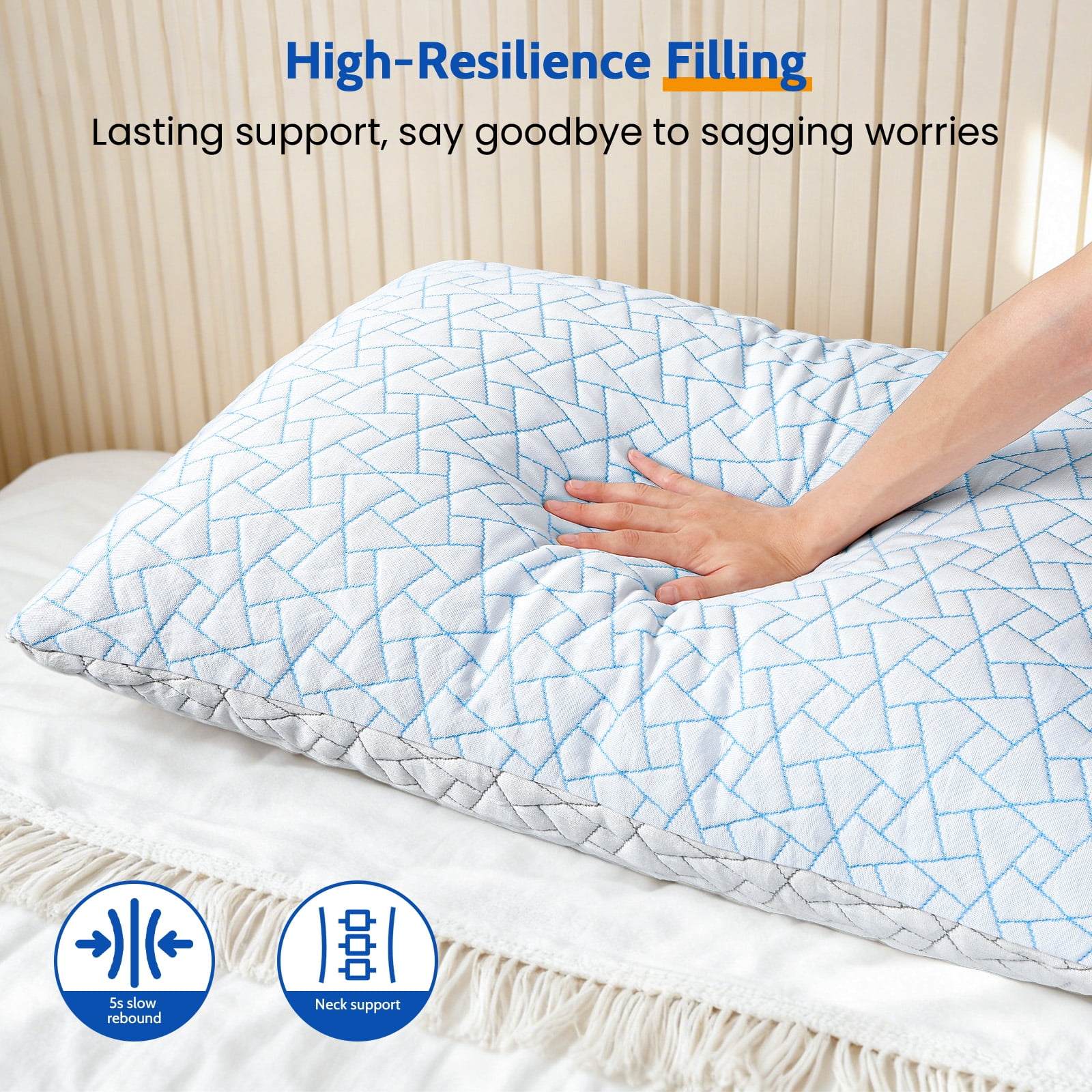 Alupssuc Cooling Pillows Queen Size Set of 2, Memory Foam, 20"x30"